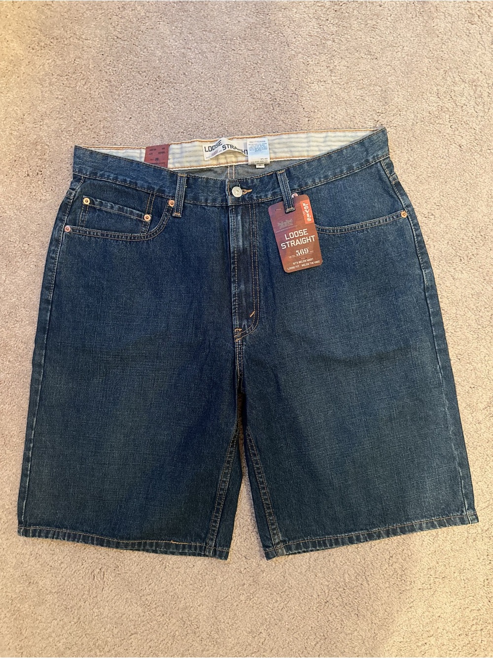 Levi’s 569 Loose Straight Denim Shorts Men 36 Blue Relaxed Fit Jean Shorts NWT